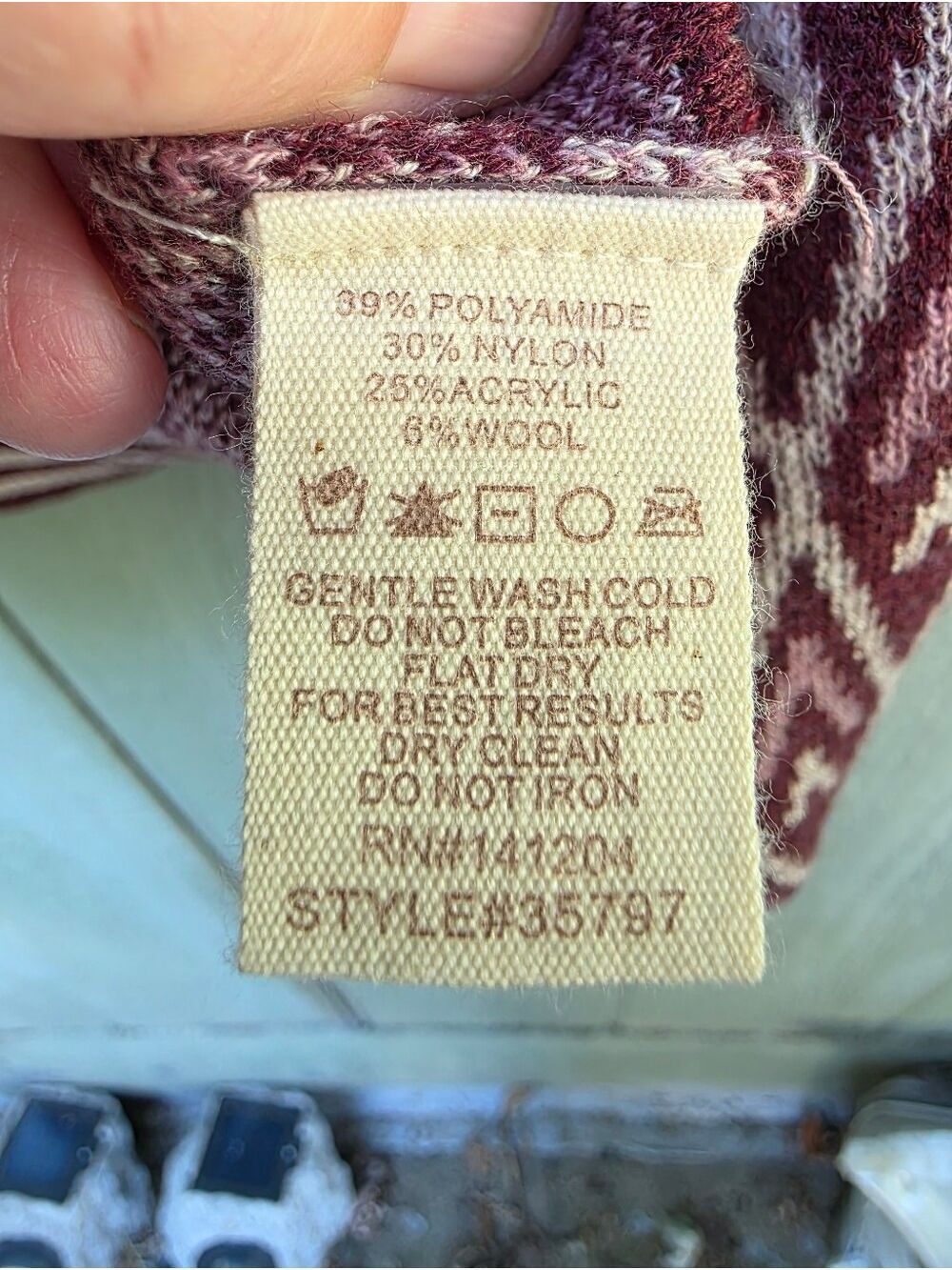 Hem & Thread Cardigan Sweater Mauve Small #SW1 - Picture 8 of 10